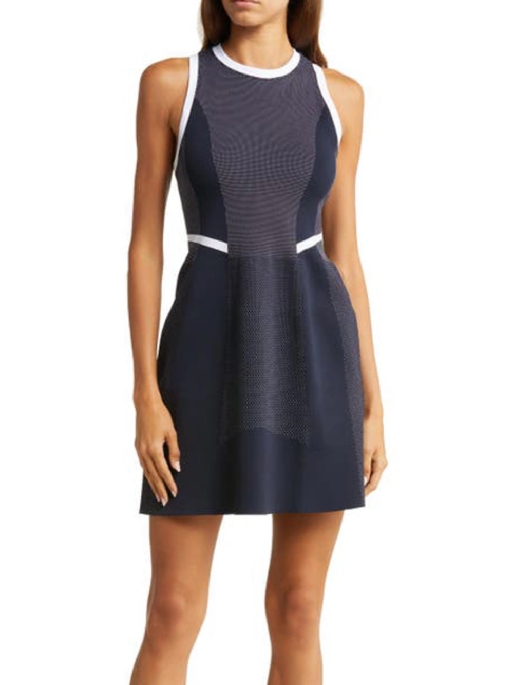 Sweaty Betty ‘Interval’ seamless Navy and White Dress size S
